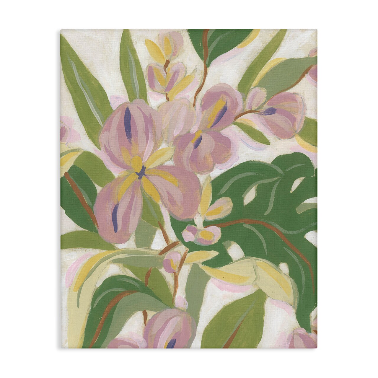 Stupell Industries Pale Trillium & Leaves Canvas Wall Art Design by June Erica Vess